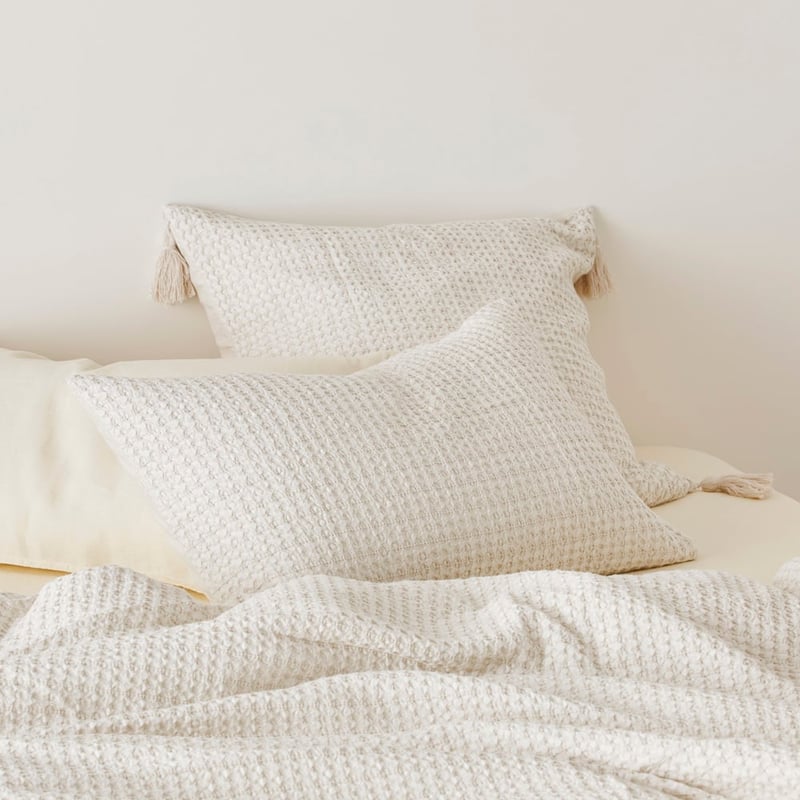 Ren Waffle Oatmeal Quilt Cover Separates