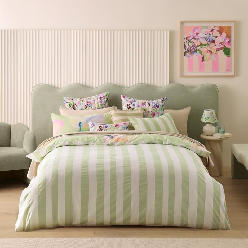 Jade Fisher Sweet Bay Magnolia Pistachio Green Quilt Cover Set + Separates