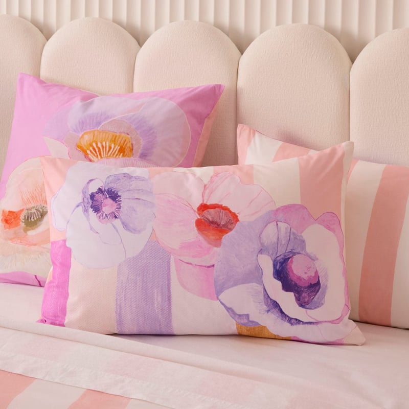 Jade Fisher Tall Poppies Pink Quilt Cover Set + Separates