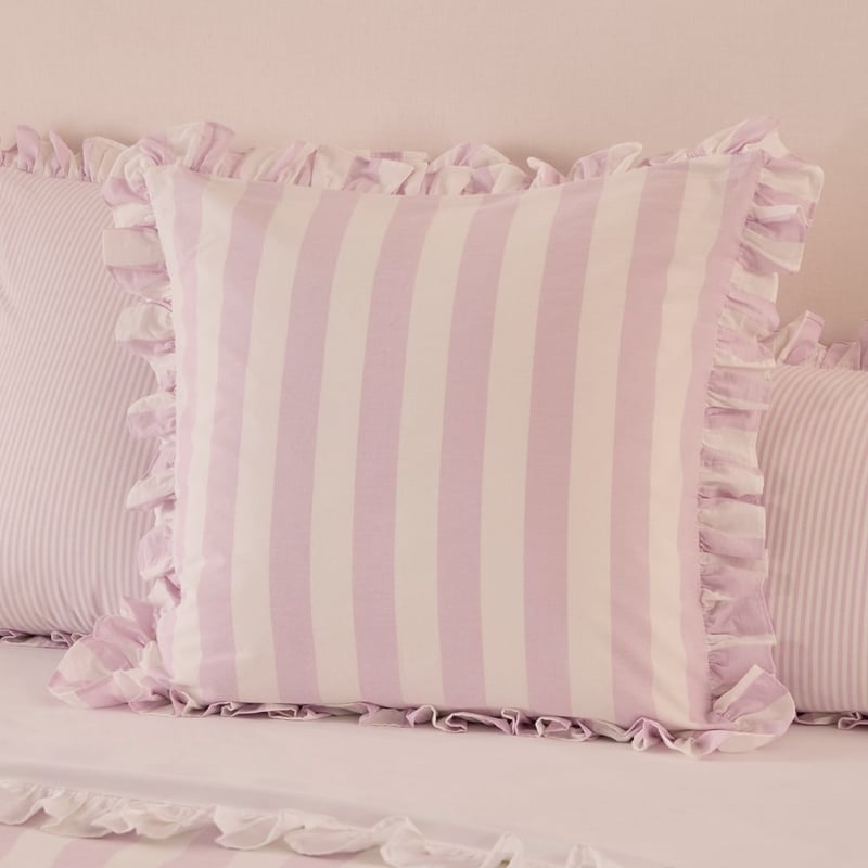 Ruffle Orchid Stripe Pillowcases