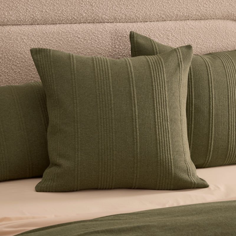 Ribbed Jersey Olive Quilt Cover Separates