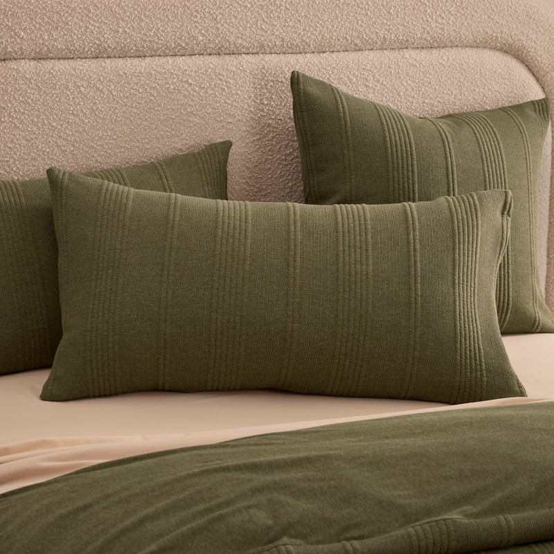 Ribbed Jersey Olive Quilt Cover Separates