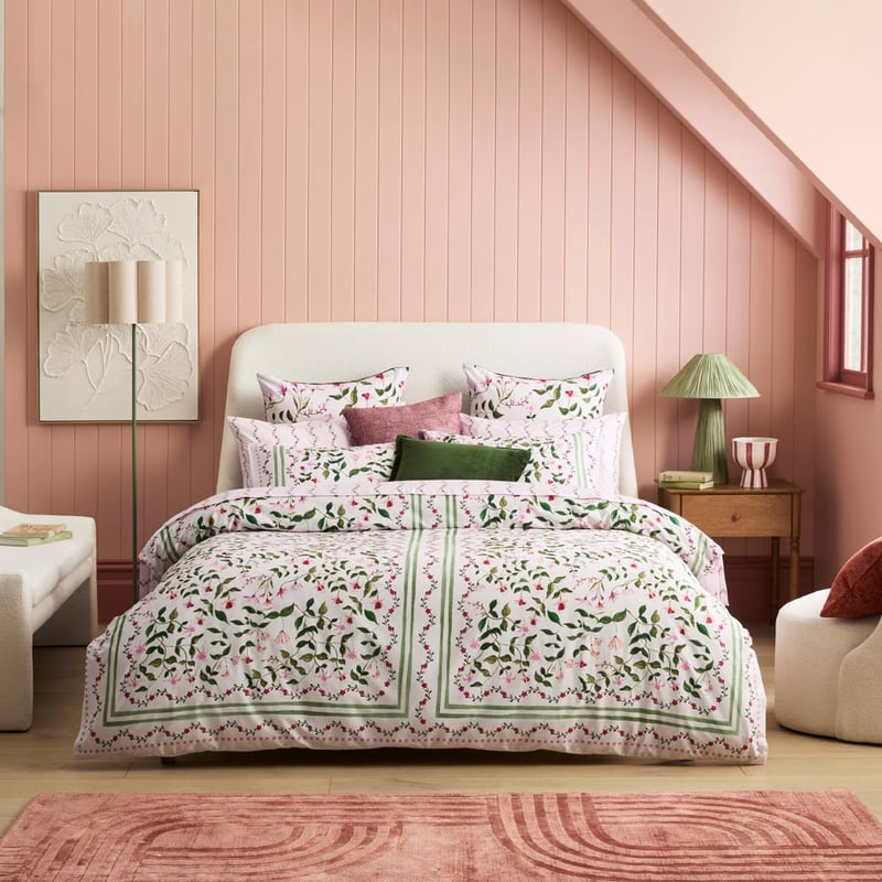 Greta Floral Pink Quilt Cover Set + Separates