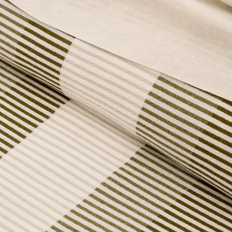 Caden Green Stripe Quilt Cover Set + Separates
