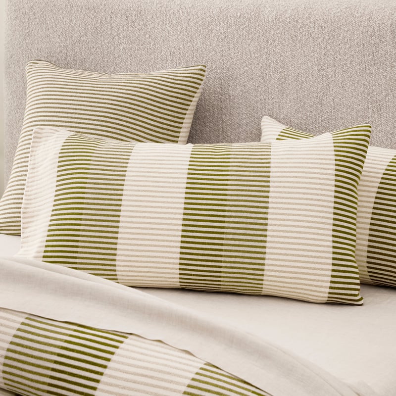 Caden Green Stripe Quilt Cover Set + Separates