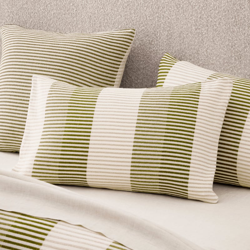 Caden Green Stripe Quilt Cover Set + Separates