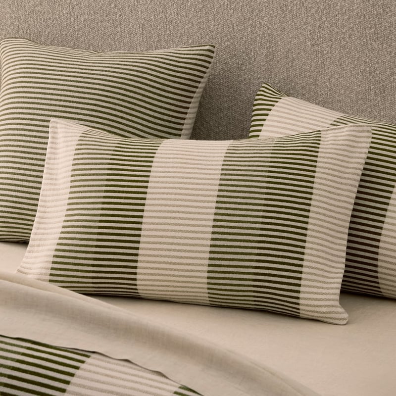 Caden Green Stripe Pillowcases