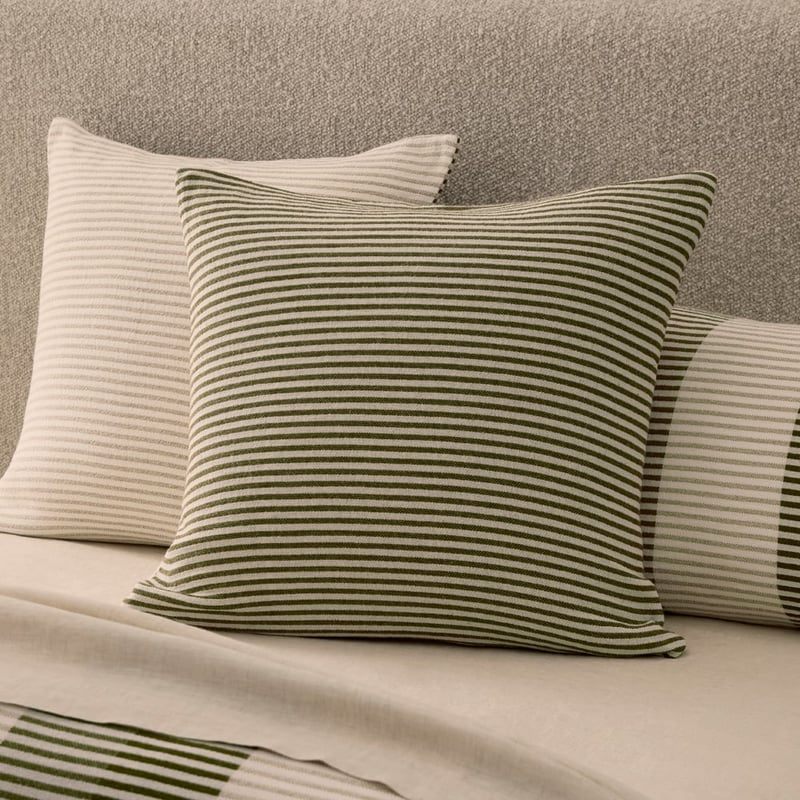 Caden Green Stripe Pillowcases