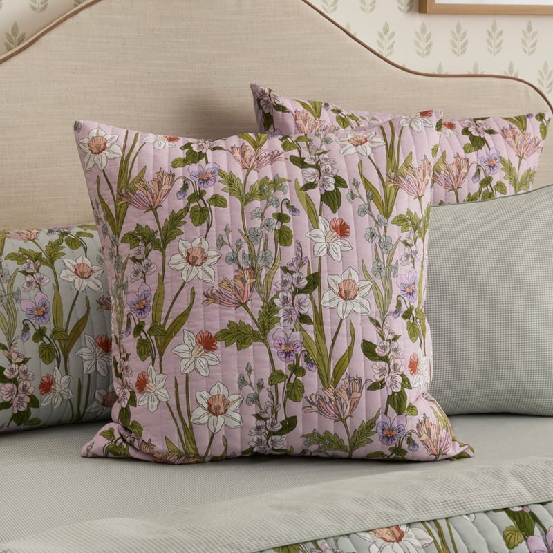 Adeline Floral Sage Quilted Pillowcases