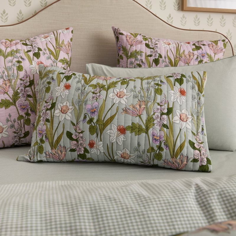 Adeline Floral Sage Quilted Pillowcases