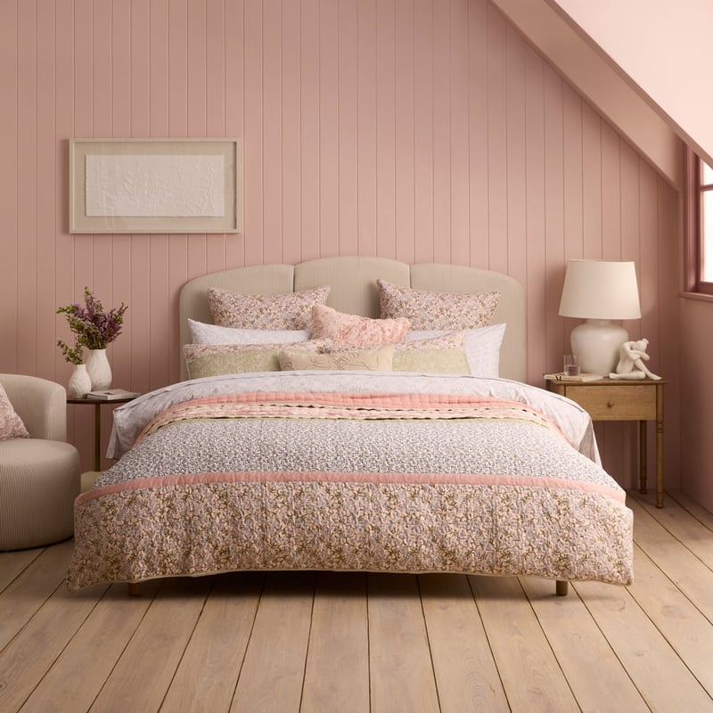 Clovelly Pink Quilted Quilt Cover Separates