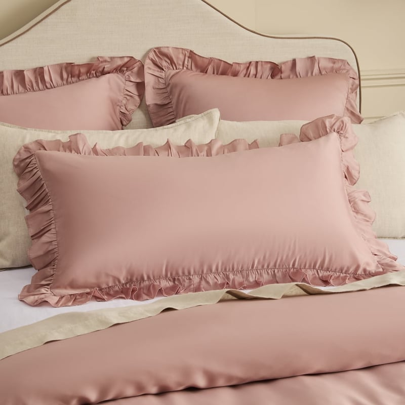 Lyocell Deep Rose Ruffle Quilt Cover Set + Separates