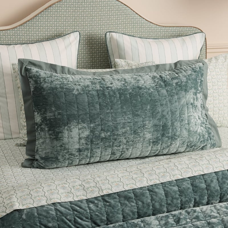 Cliveden Cypress Velvet Quilted Pillowcases