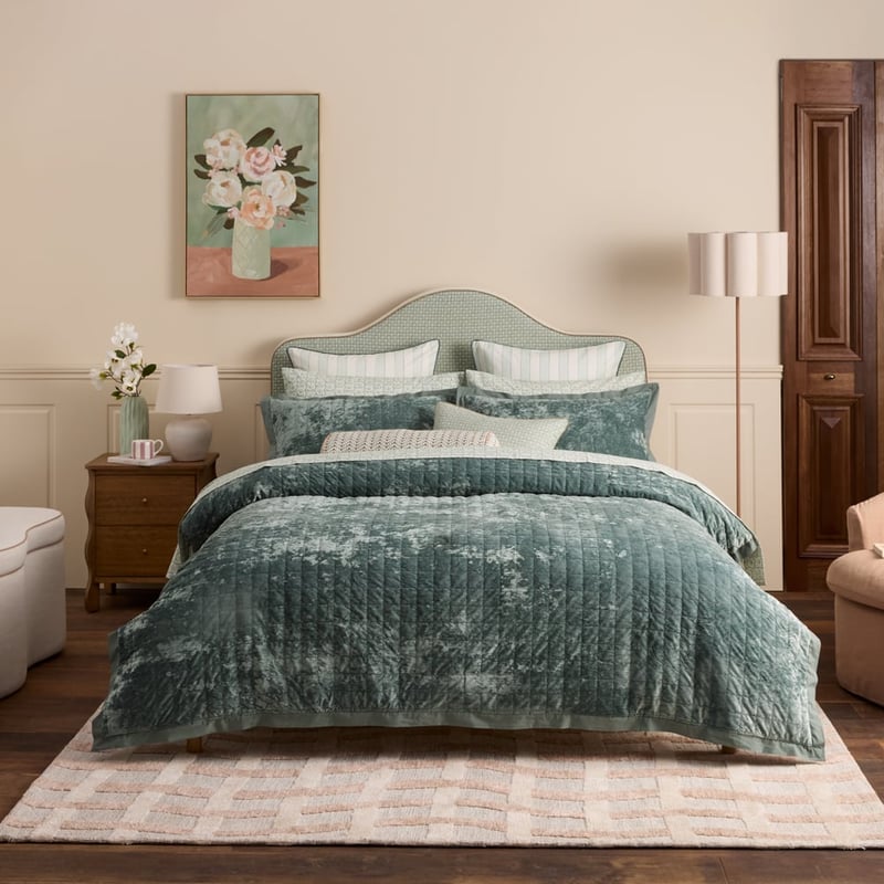 Cliveden Cypress Velvet Quilted Quilt Cover Separates