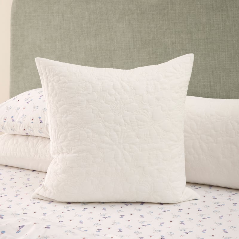 Celine White Quilted Pillowcases
