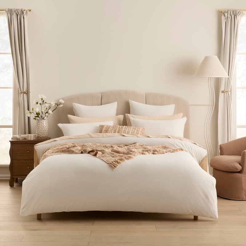 Jersey Pointelle Off White Quilt Cover Set + Separates