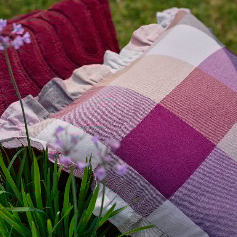 Mulberry Check Ruffle Flannelette Quilt Cover Set + Separates