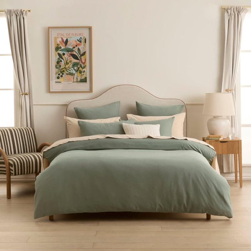 Jersey Pointelle Green Pillowcases