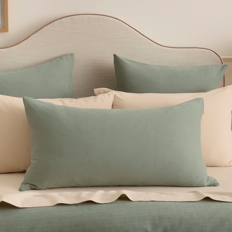 Jersey Pointelle Green Pillowcases