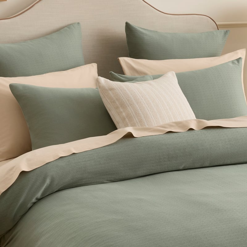 Jersey Pointelle Green Pillowcases