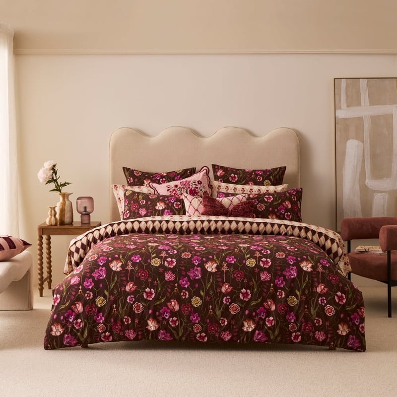 Rosalie Plum Floral Pillowcases