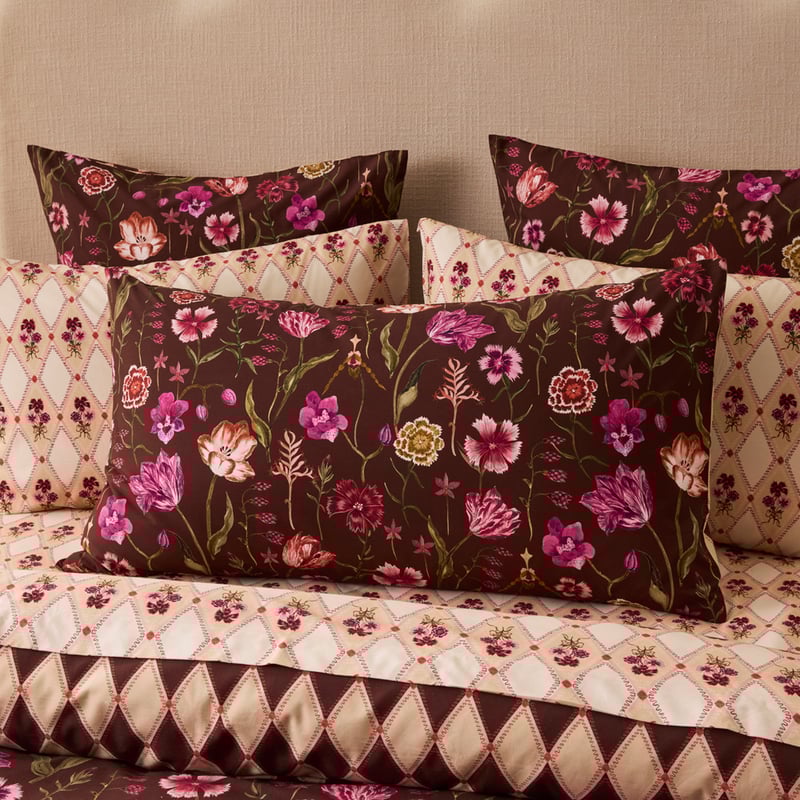 Rosalie Plum Floral Pillowcases