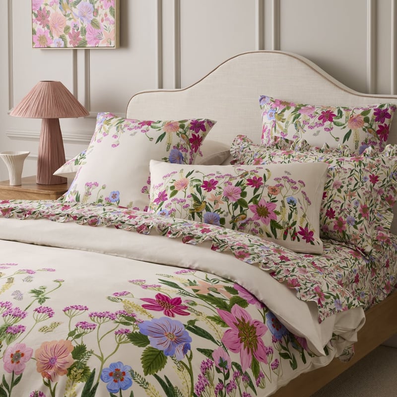 Etta Natural Floral Quilt Cover Set + Separates
