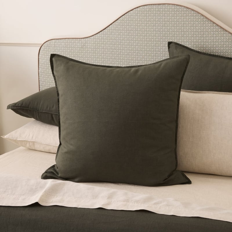 Vintage Washed Linen Thyme Pillowcases