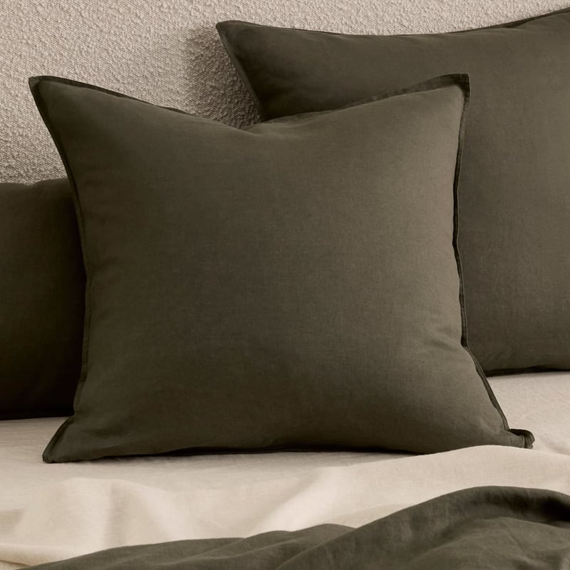 Vintage Washed Linen Thyme Quilt Cover Separates