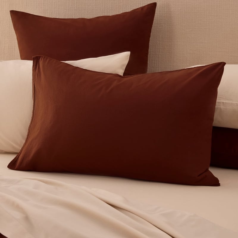 Stonewashed Cotton Auburn Pillowcases
