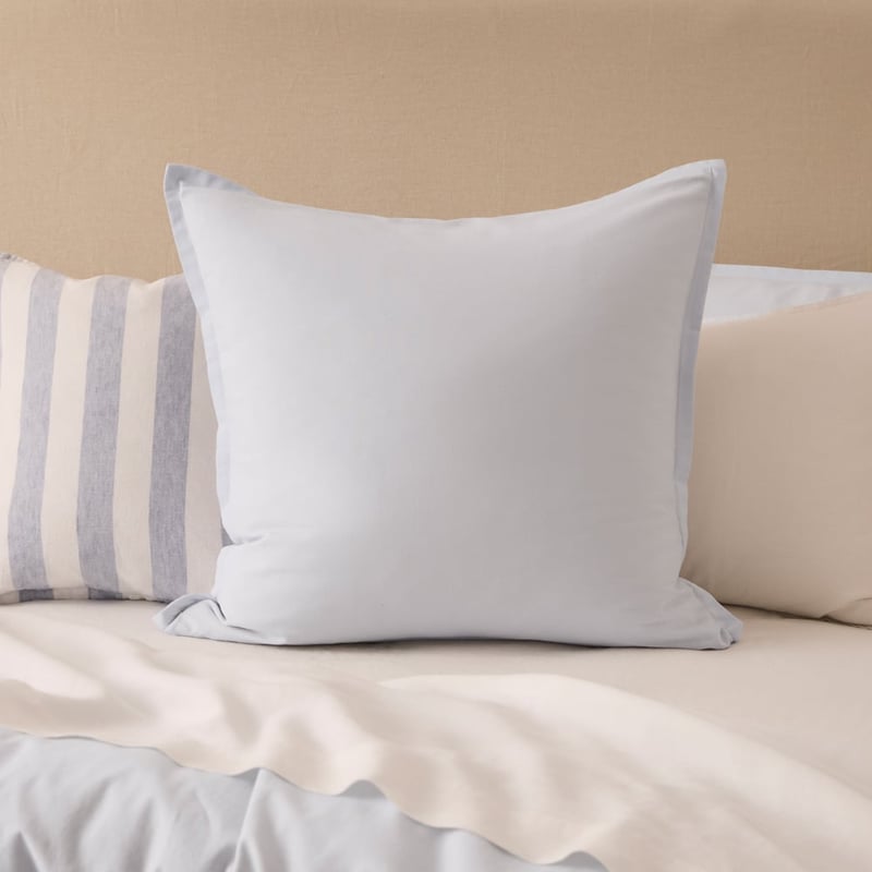Relaxed Linen Look Ice Blue Pillowcases