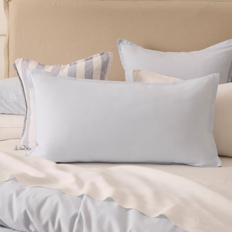 Relaxed Linen Look Ice Blue Pillowcases