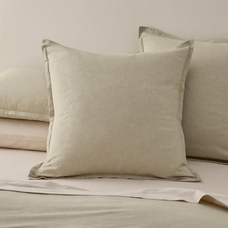 Relaxed Linen Look Matcha Quilt Cover Set