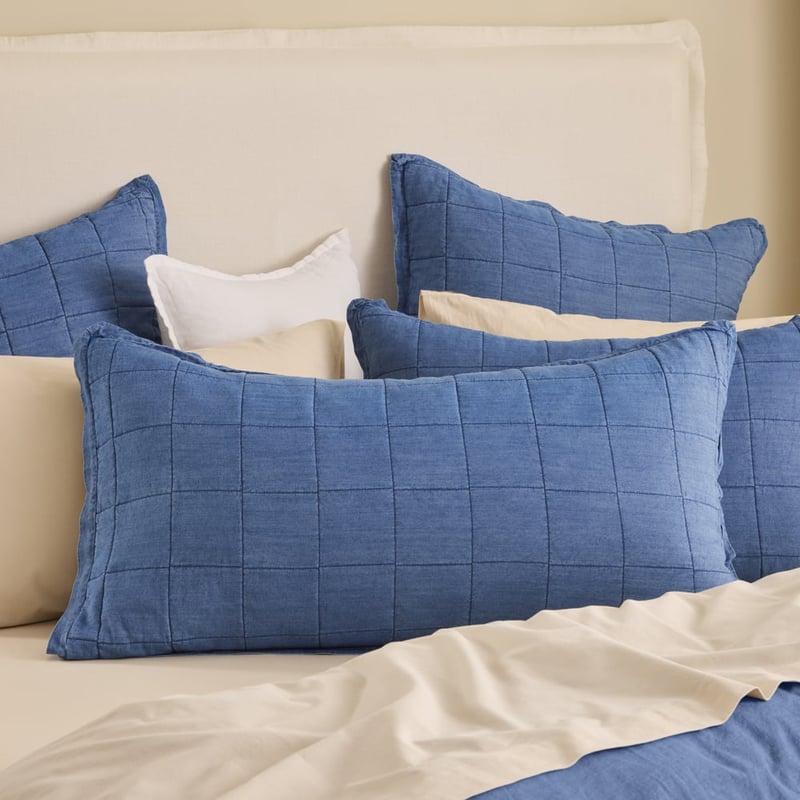 James Denim Lyocell Quilted Pillowcases