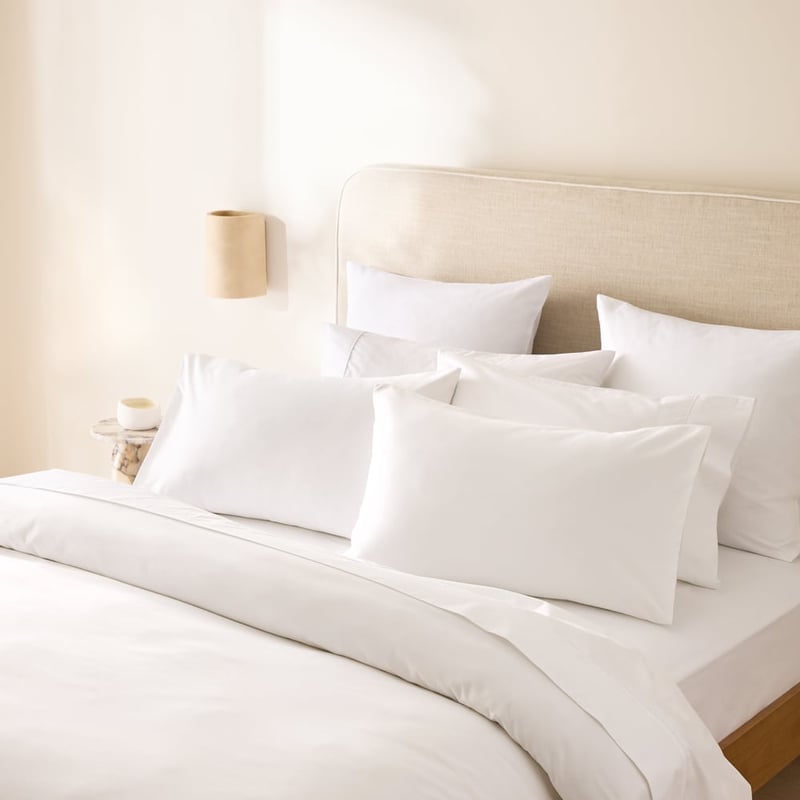 Egyptian Cotton White Quilt Cover Set + Separates