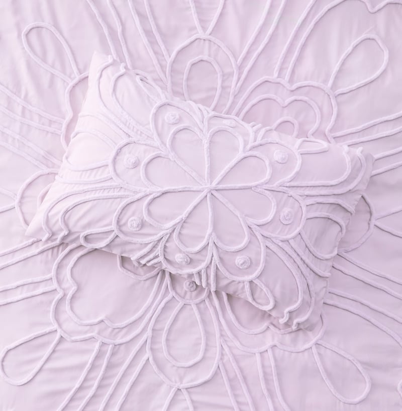 Mandala Tufted Lilac Quilt Cover Set
