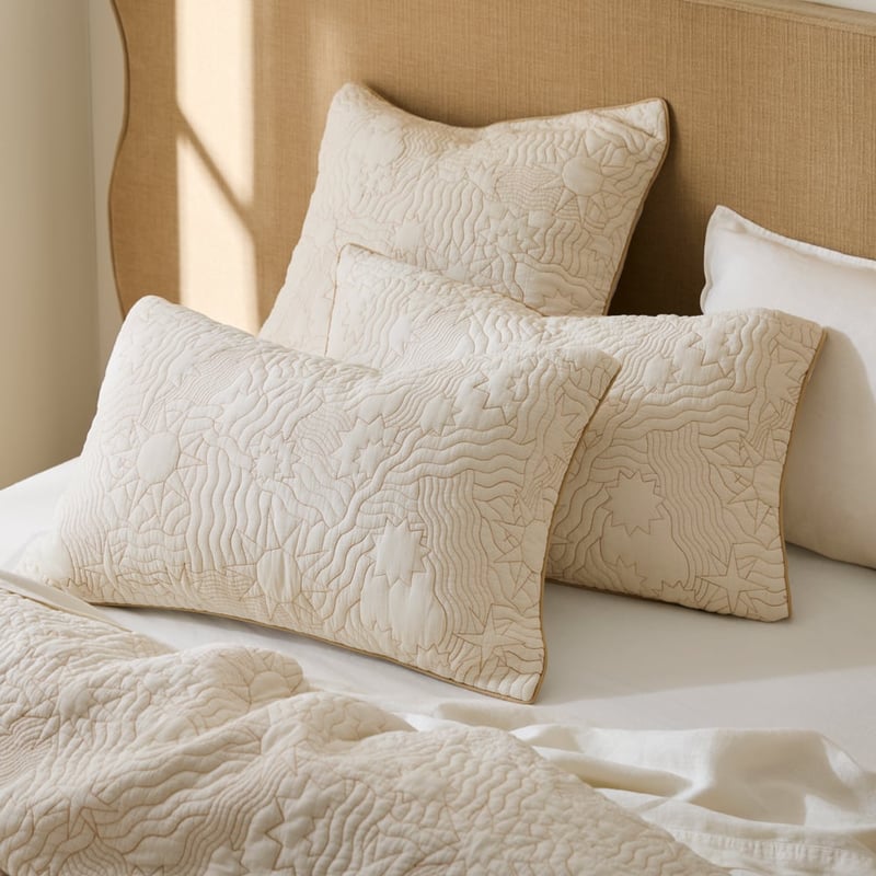 Solaris Natural Quilted Quilt Cover Separates