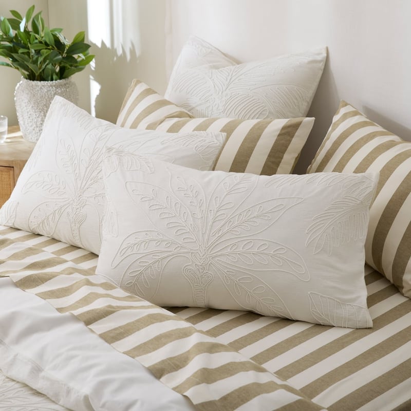 Resort Palm White Quilt Cover Separates