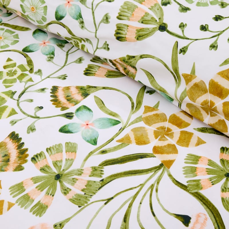 Gigi Green Floral Quilt Cover Set + Separates
