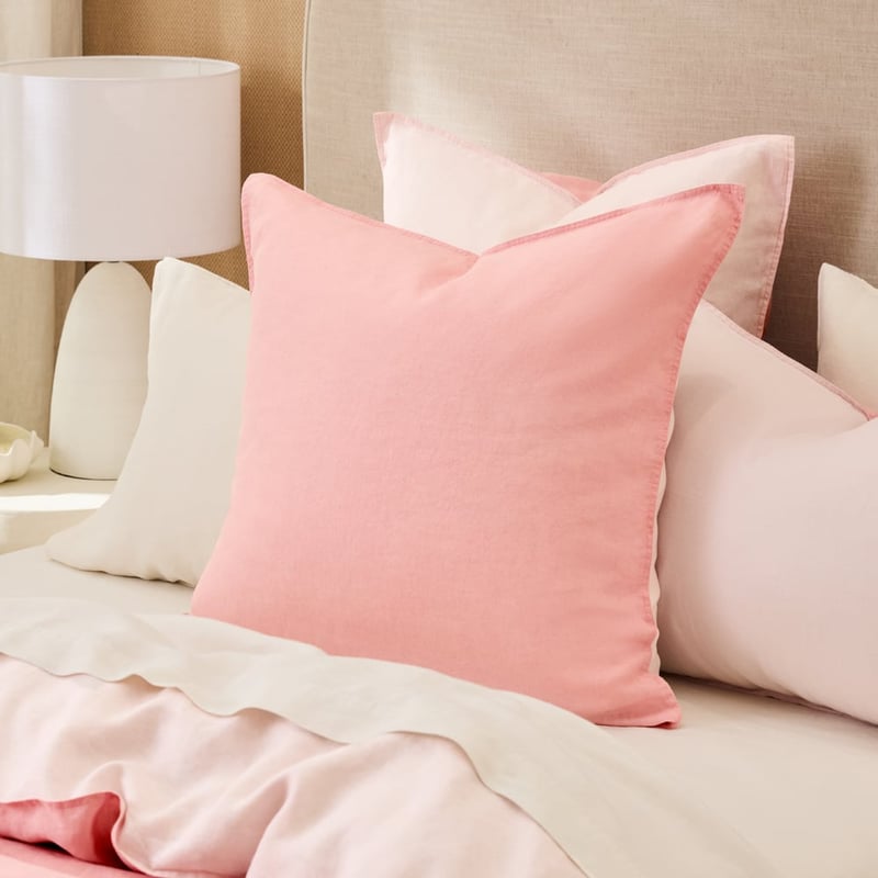 Vintage Washed Linen Blush & Sweetpea Duo Quilt Cover Separates