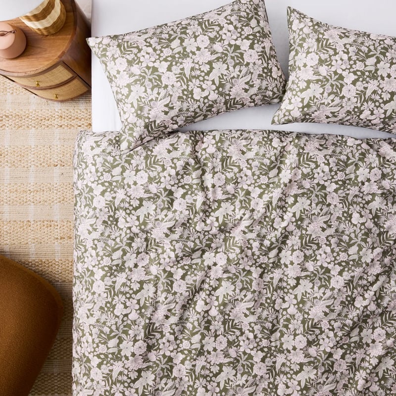 Mietta Floral Olive Quilt Cover Set