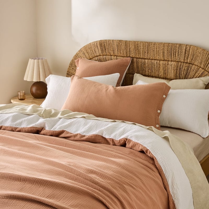 European Collection Reversible Muslin Warm Quilt Cover Separates