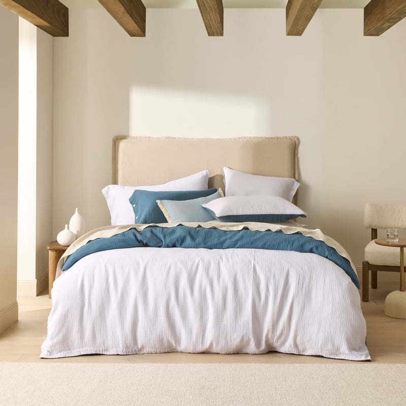 European Collection Reversible Muslin Cool Quilt Cover Separates