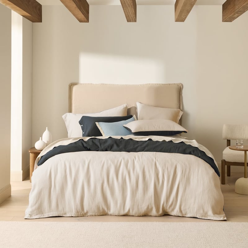 European Collection Reversible Muslin Cool Quilt Cover Separates