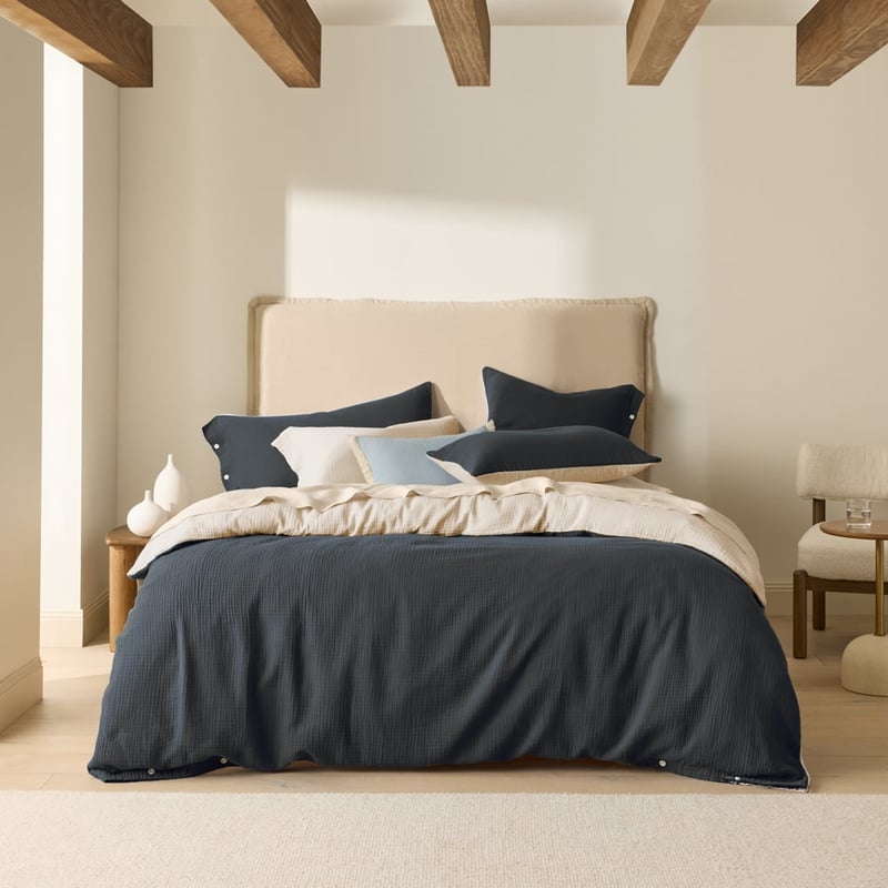 European Collection Reversible Muslin Cool Quilt Cover Separates