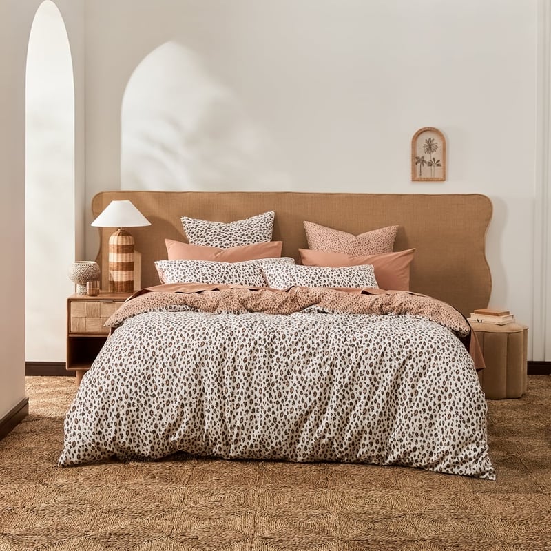 Stonewashed Cotton Sand Leopard Quilt Cover Separates