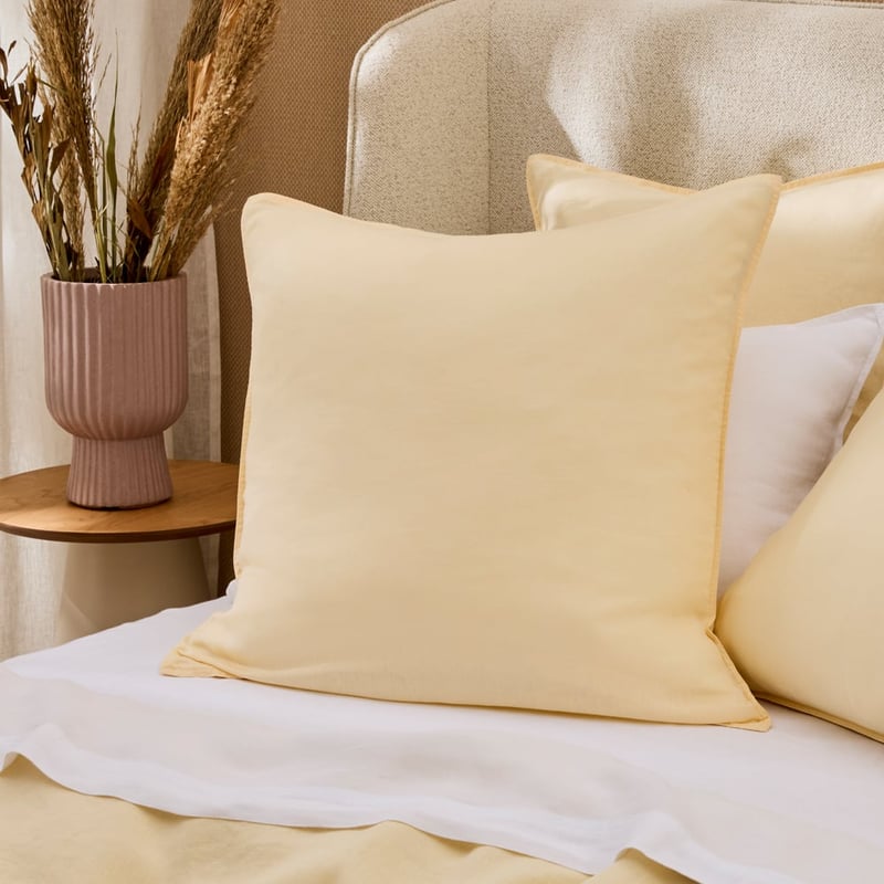 Vintage Washed Linen Lemon Quilt Cover Separates