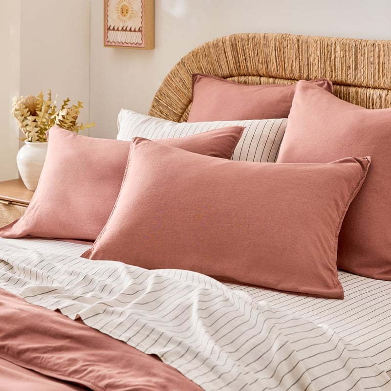 Washed Bamboo Linen Nutmeg Quilt Cover Set + Separates