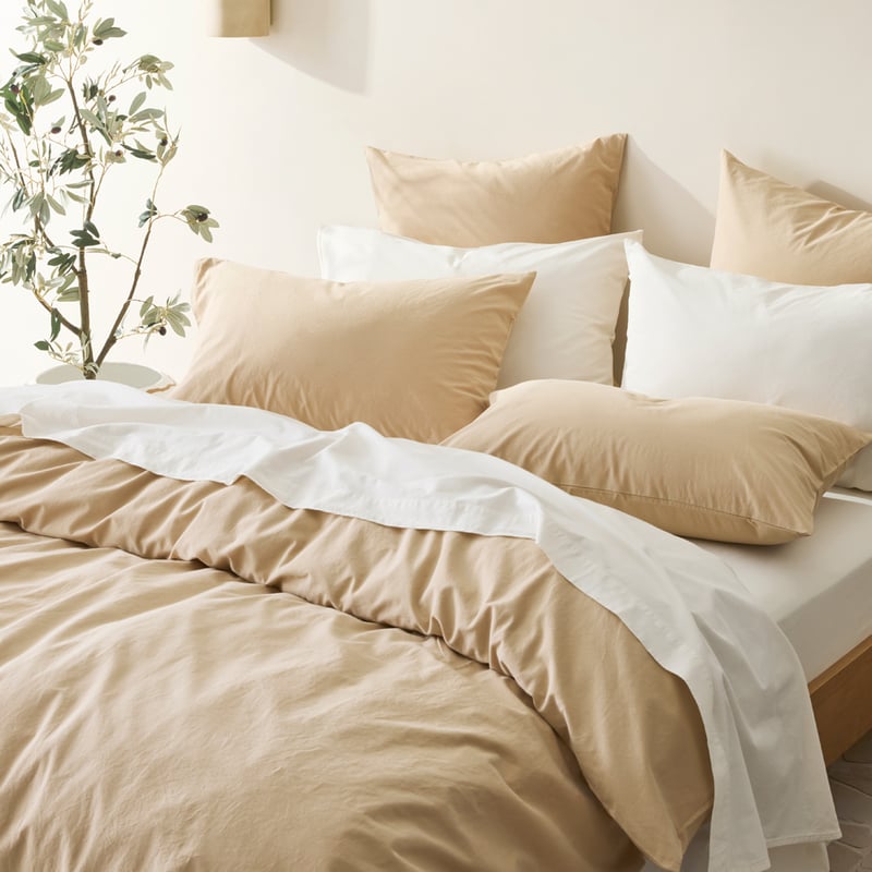 Stonewashed Cotton Sesame Quilt Cover Separates