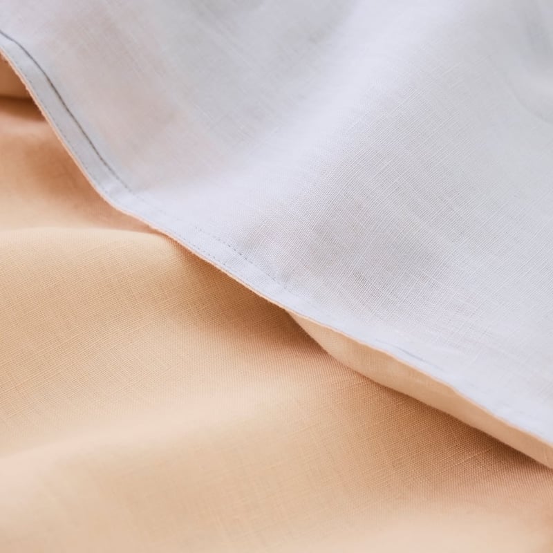 Vintage Washed Linen Peach & Sky Blue Duo Quilt Cover Separates